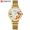 Women's Fashion Alloy Quartz Watch With Printed Butterfly And Stainless Steel Strap