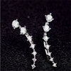 Women's Fashion Alloy Rhinestone Geometric Long Dangle Earrings With Electroplated Finish