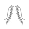 Women's Fashion Alloy Rhinestone Geometric Long Dangle Earrings With Electroplated Finish