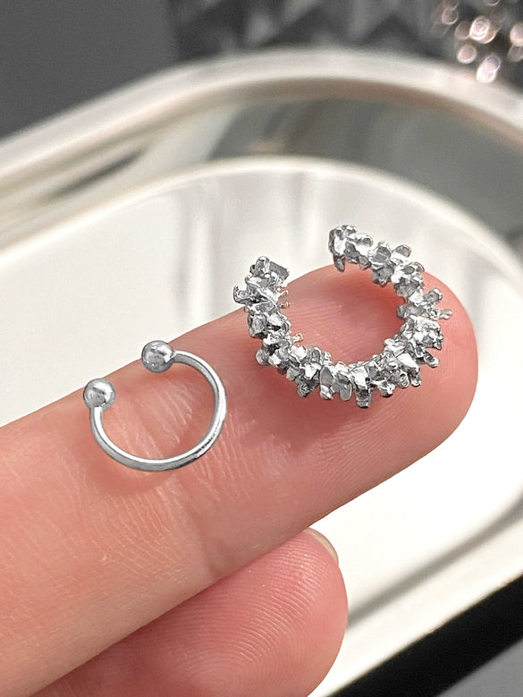 Women's Fashion Alloy Ushaped Electroplated Ear Clip Twopiece Set For Nonpierced Ears