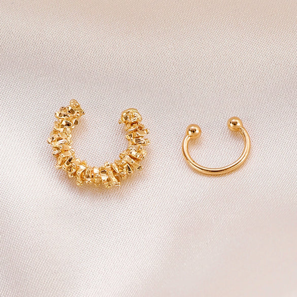 Women's Fashion Alloy Ushaped Electroplated Ear Clip Twopiece Set For Nonpierced Ears