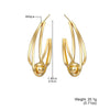 Women's Fashion Alloy Ushaped Multilayer Geometric Retro Earrings With Diamond Design