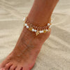 Women's Fashion Anklet With Iron Chain Alloy And Imitation Pearl Star Pattern