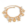 Women's Fashion Anklet With Iron Chain Alloy And Imitation Pearl Star Pattern