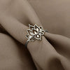 Women's Fashion Antique Exquisite Copper Finger Ring With Flower And Geometric Pattern Electroplated Pastoral Style