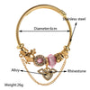Women's Fashion Beaded Love Heart Diamond Titanium Steel Bracelet