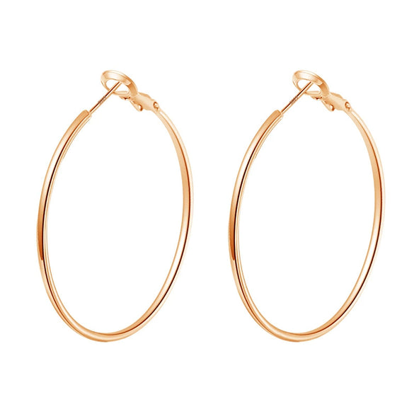 Women's Fashion Big Circle Earrings Cold Style Temperament Copper Electroplated