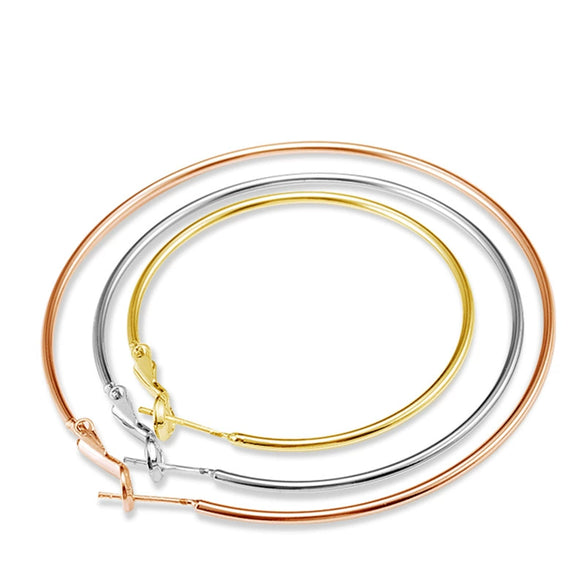 Women's Fashion Big Circle Earrings Cold Style Temperament Copper Electroplated