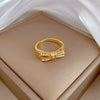 Women's Fashion Bow Luxury Ring Brass Real Gold Plated Crown Design