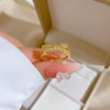Women's Fashion Bow Luxury Ring Brass Real Gold Plated Crown Design