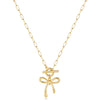 Women's Fashion Bow Pendant Necklace Electroplated Copper Clavicle Chain With Geometric Design Casual Versatile Jewelry