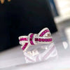 Women's Fashion Bow Ring Copper With Zircon Design