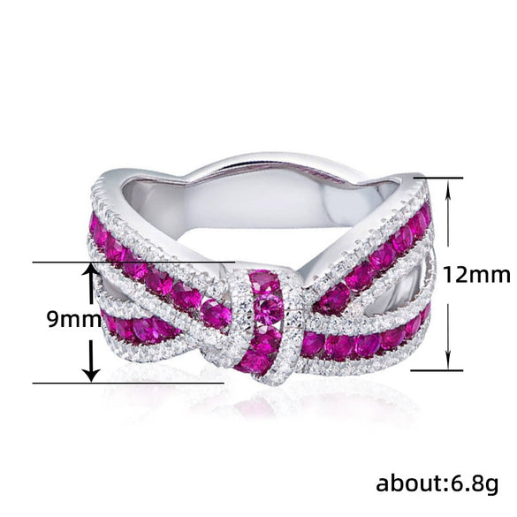 Women's Fashion Bow Ring Copper With Zircon Design