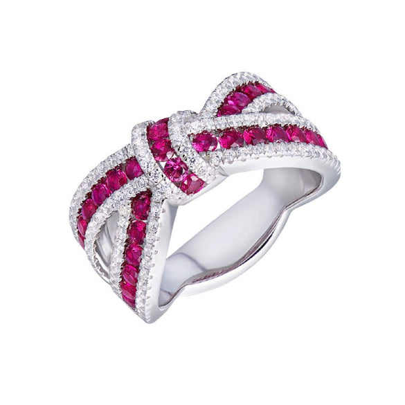 Women's Fashion Bow Ring Copper With Zircon Design