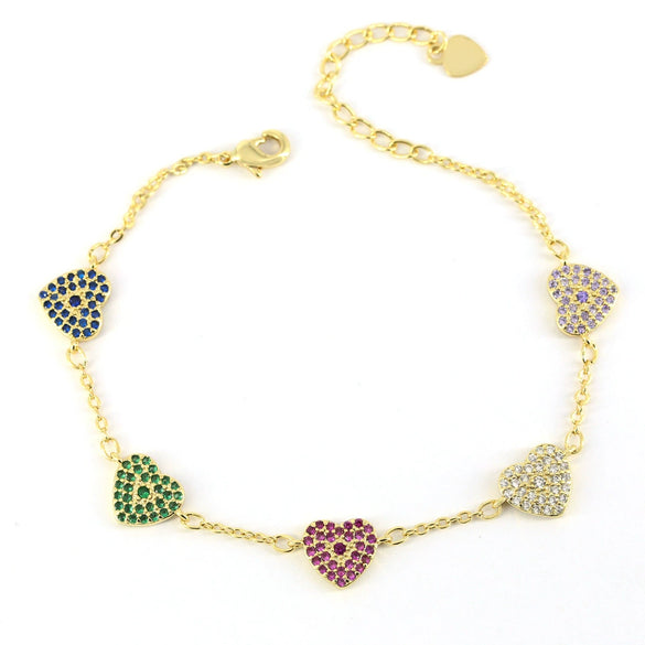 Women's Fashion Bracelet Copper Inlaid With Zirconium Animal Zodiac Butterfly Star Heartshaped Electroplating