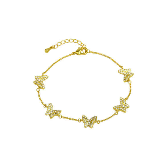 Women's Fashion Bracelet Copper Inlaid With Zirconium Animal Zodiac Butterfly Star Heartshaped Electroplating