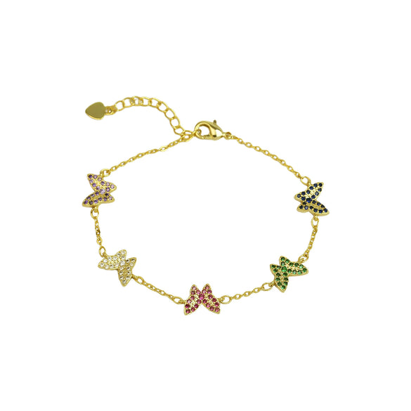 Women's Fashion Bracelet Copper Inlaid With Zirconium Animal Zodiac Butterfly Star Heartshaped Electroplating