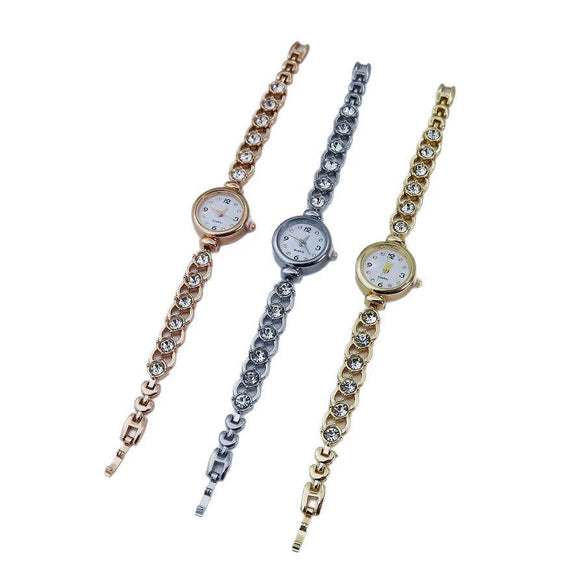Women's Fashion Casual Alloy Round Quartz Bracelet Watch
