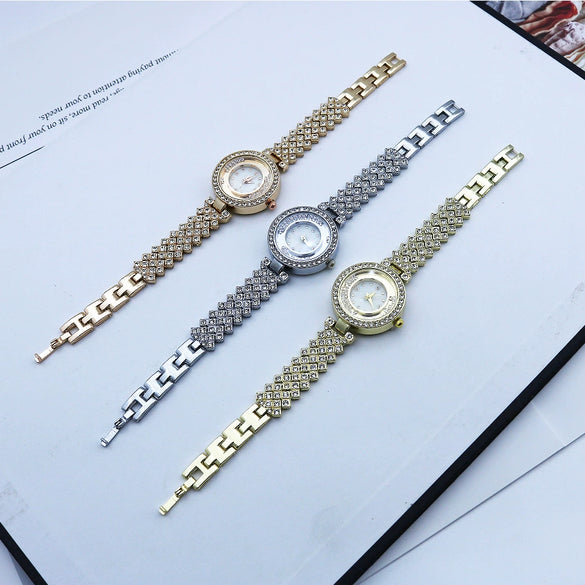 Women's Fashion Casual Quartz Watch With Alloy Case Stainless Steel Strap And Round Dial