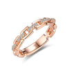 Women's Fashion Commuting Stacked Ring Copper With Microinlaid Zircon Geometric Design