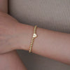 Women's Fashion Copper Beaded Bracelet With Letter Beads And Heart Pendant Electroplated Jewelry