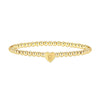 Women's Fashion Copper Beaded Bracelet With Letter Beads And Heart Pendant Electroplated Jewelry