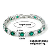 Women's Fashion Copper Bracelet With Single Row Round Crystal And Colorful Zircon Geometric Candy Color Design