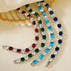 Women's Fashion Copper Bracelet With Single Row Round Crystal And Colorful Zircon Geometric Candy Color Design