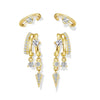 Women's Fashion Copper Drop Shape Geometric Zircon Tassel Earrings With Stainless Steel Posts And Electroplated Finish