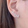 Women's Fashion Copper Earrings With Microinlaid Zircon Butterfly And Flower Pattern