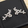 Women's Fashion Copper Earrings With Microinlaid Zircon Butterfly And Flower Pattern