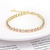 Women's Fashion Copper Geometric Devil's Eye Bracelet With Zircon Detail Electroplated Versatile Jewelry