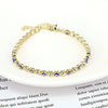 Women's Fashion Copper Geometric Devil's Eye Bracelet With Zircon Detail Electroplated Versatile Jewelry