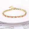 Women's Fashion Copper Geometric Devil's Eye Bracelet With Zircon Detail Electroplated Versatile Jewelry