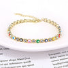 Women's Fashion Copper Geometric Devil's Eye Bracelet With Zircon Detail Electroplated Versatile Jewelry