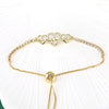 Women's Fashion Copper Gold Plated Heart Butterfly Zircon Bracelet Electroplated Love Heart Charm Jewelry