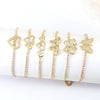 Women's Fashion Copper Gold Plated Heart Butterfly Zircon Bracelet Electroplated Love Heart Charm Jewelry