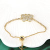Women's Fashion Copper Gold Plated Heart Butterfly Zircon Bracelet Electroplated Love Heart Charm Jewelry