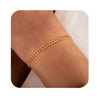 Women's Fashion Copper Multi Layer Paper Clip Cuban Link And Snake Chain Bracelet With Geometric Style Electroplated Finish