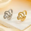 Women's Fashion Copper Snake Zodiac Open Ring Inlaid Zircon With Electroplating