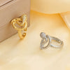 Women's Fashion Copper Snake Zodiac Open Ring Inlaid Zircon With Electroplating