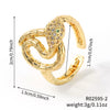 Women's Fashion Copper Snake Zodiac Open Ring Inlaid Zircon With Electroplating