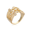 Women's Fashion Copper U Shaped Ring With Micro Zircon Diamond Inlay Adjustable Open Ring Jewelry