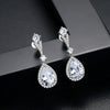 Women's Fashion Copper Water Drop Earrings With Electroplated Zircon Inlay Simple Elegant Ear Jewelry