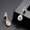 Women's Fashion Copper Water Drop Earrings With Electroplated Zircon Inlay Simple Elegant Ear Jewelry