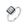 Women's Fashion Creative Personality Commuter Wind S925 Sterling Silver Dripping Glue Geometric Ring Jewelry