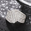 Women's Fashion Creative Ring Copper Zircon Bow Curve Swing Arm Design