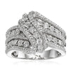 Women's Fashion Creative Ring Copper Zircon Bow Curve Swing Arm Design