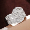 Women's Fashion Creative Ring Copper Zircon Bow Curve Swing Arm Design
