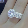 Women's Fashion Crown Pattern Metal Ring With Inlaid Rhinestone And White Artificial Gemstone Electroplated Jewelry